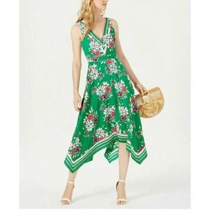 Vince Camuto Dress Green Floral 6 New